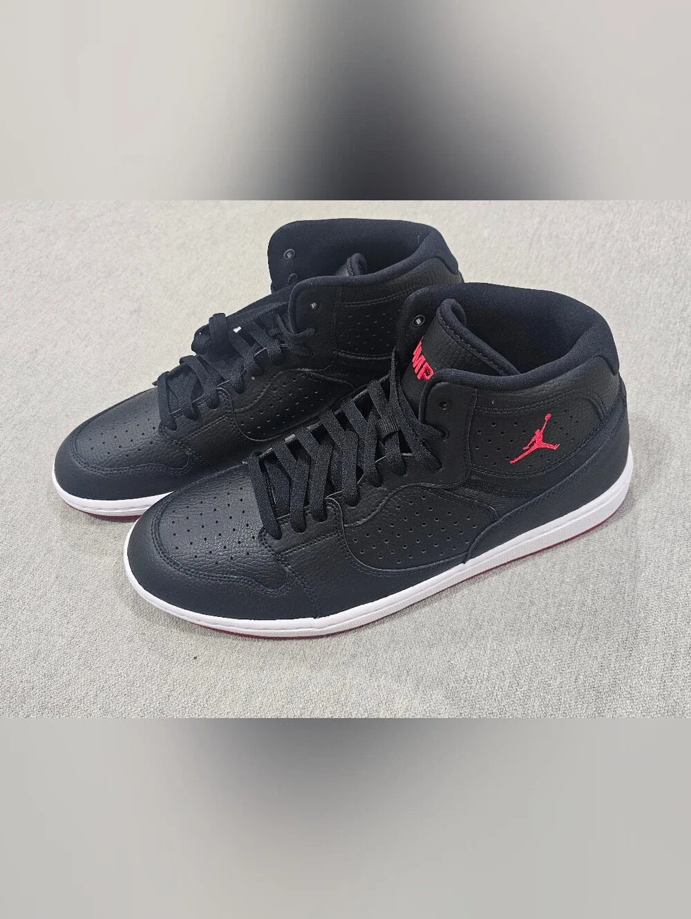 Jordan Mid-Top Black Sneakers with Red Jumpman